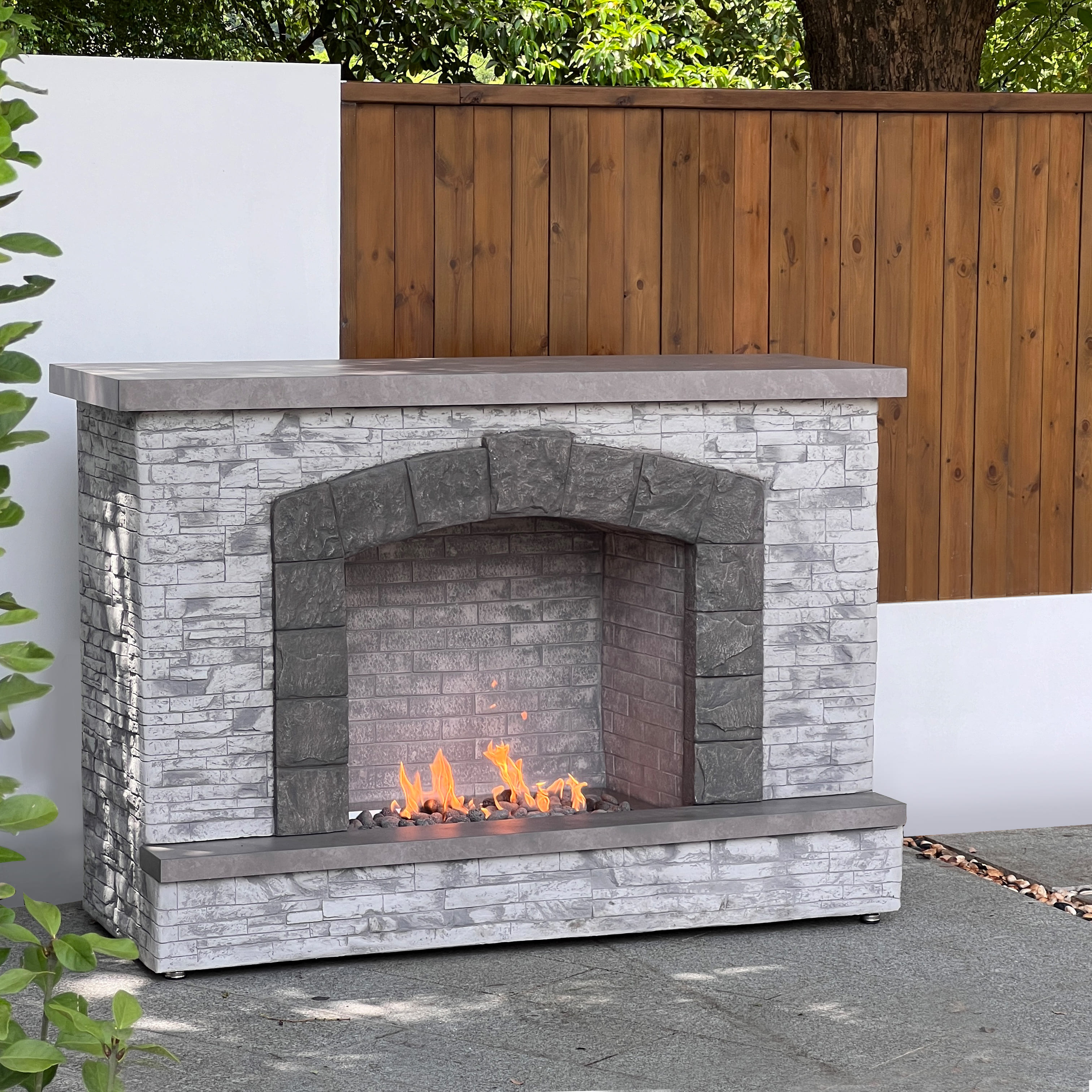 Prokan－Prokan 67 Inches European ledge outdoor propane fireplace